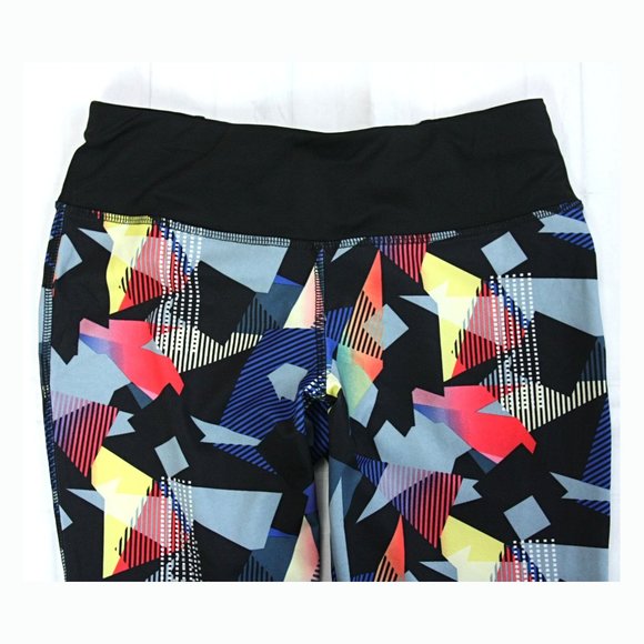 NEW Crivit Workout Athletic Active Leggings Pants Stretch Bright Abstract - Sm - Picture 3 of 7